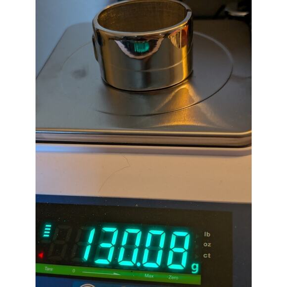 Chico's Extra Wide Heavy Hinged Clamper Style Silver Tone Bangle Bracelet - Picture 8 of 8